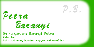 petra baranyi business card